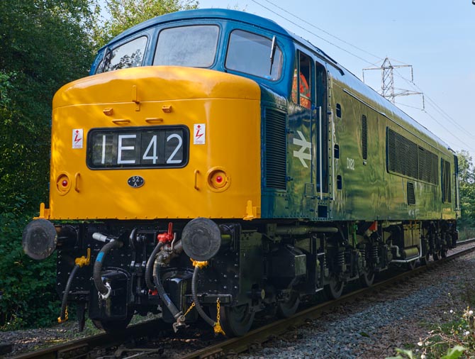 D182  running round at the NVR's Peterborough station on the 9th October in 2021 .