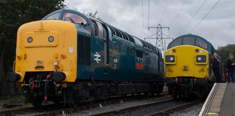 Class 55 Deltic with class 37109 