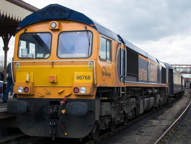 GBRf class 66768 in Wansford station 