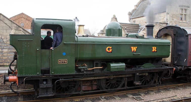 Great Western 0-6-0ST in Wansford station on the 7th March 2020