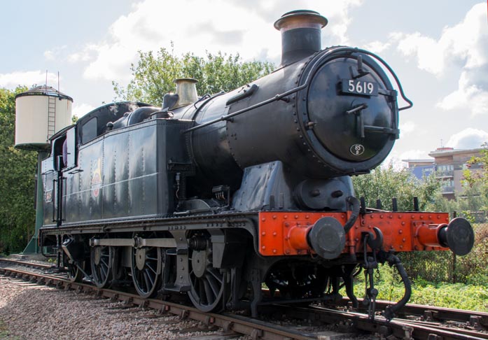 GWR 0-6-2T 5619 runing round its train at the Peterborough NVR station 