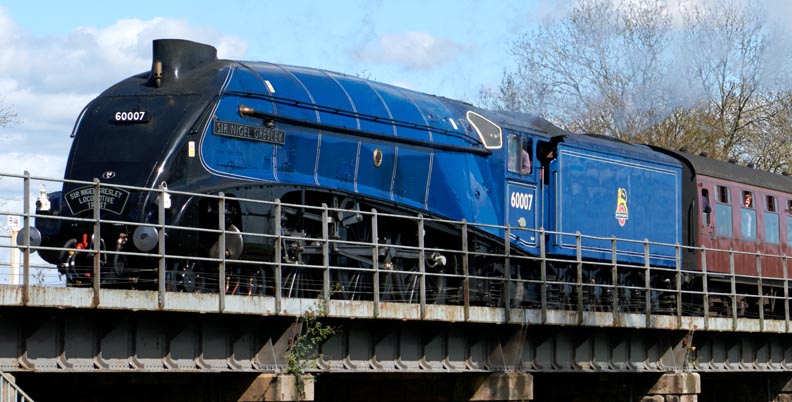 Sir Nigel Gresley on the Nene river 7th April 2023