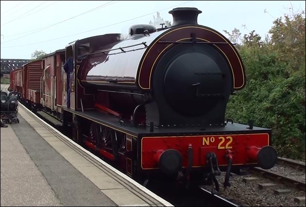 0-6-0ST no.22 waits to leave NVRs Peterborough station 