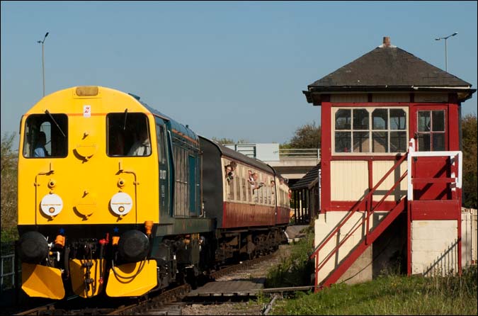 Class 20 107 leaves Orton Mere 