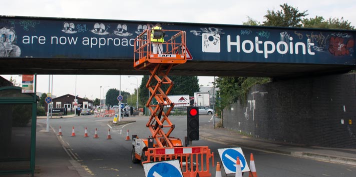 Hotpoint bridge being repainted