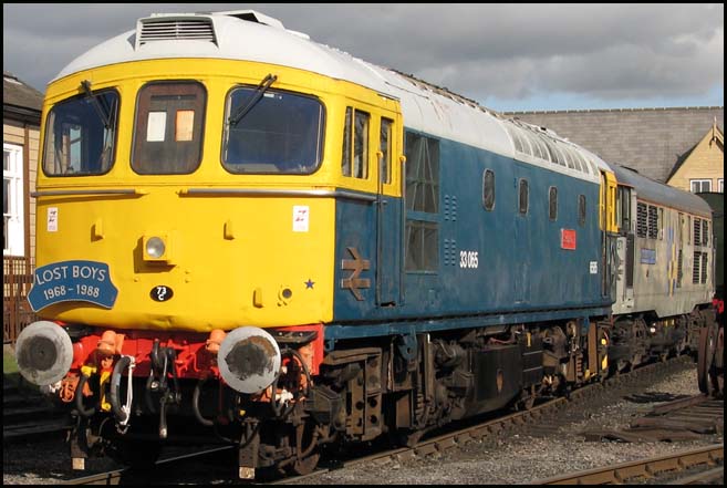Class 33065 and 31 271 in the yard at Wansford 