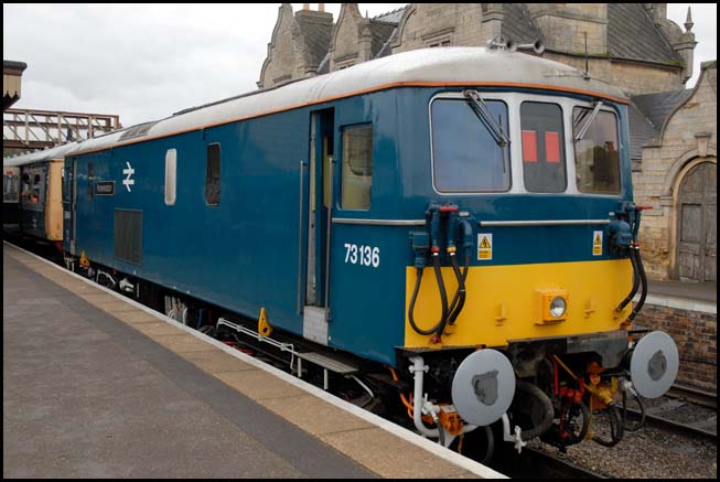 Class 73136 at Wansford station 