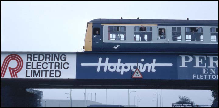 DMU on the Fletton Branch at The Hotpoint bridge.
