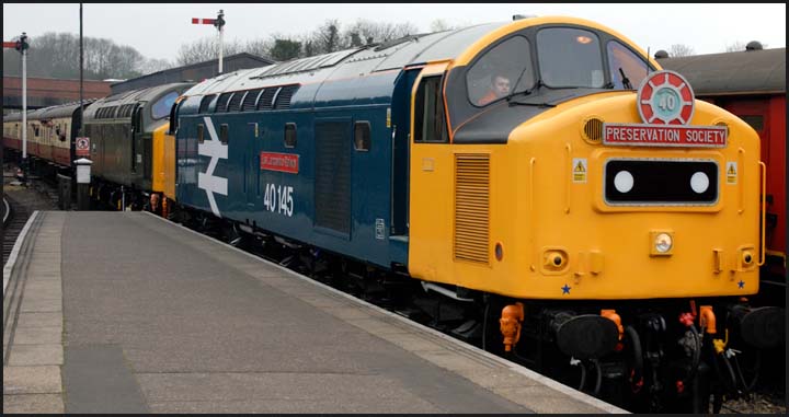 40 145 and D306 into Wansford station in 2008 