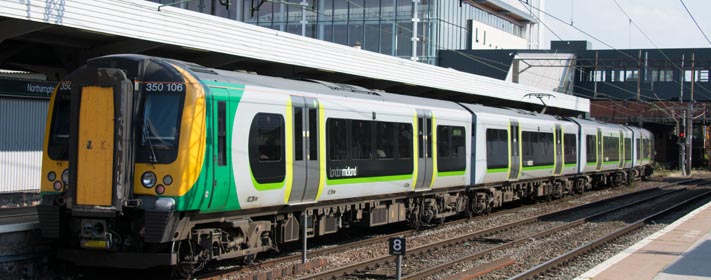 London Midland class 150 106 in Northamton station 24th July 2014