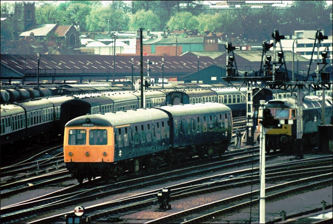 Cravens two car DMU out of Norwich Thorpe Station