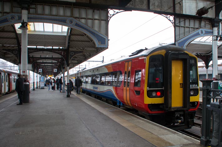 East Midland Trains class 158854 on the 6th of April 2019