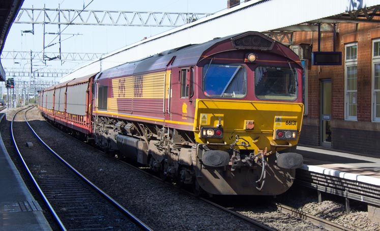 DB class 66516 at Nuneaton on the 16th of July 2014