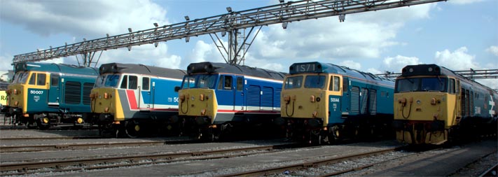 Five class 50s at Old Oak Common
