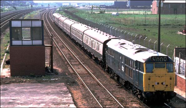 Class 31 past the site of Walton station on the Peterborough to Leicester line