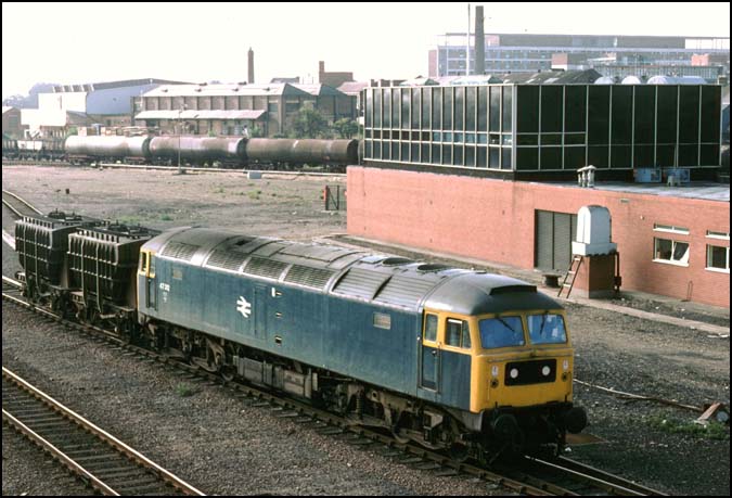 class 47 with two fly ash wagons