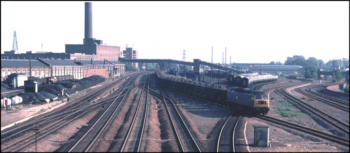 A class 47 on the down slow with a fly-ash train 