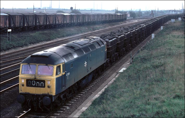 Class 47 on a Fly-ash train at Fletton Junction