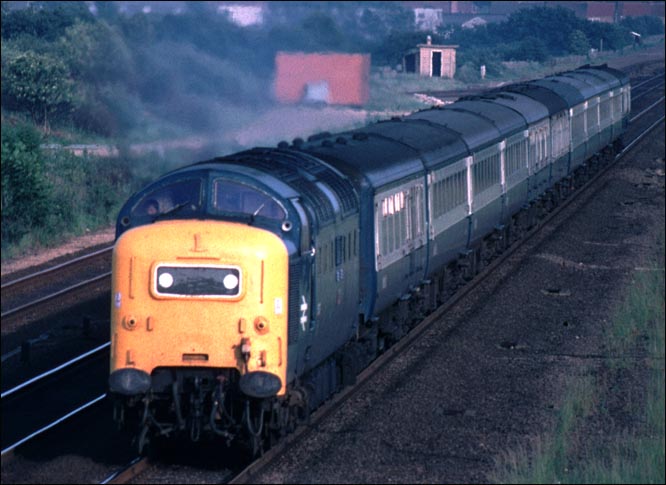 Class 55 Deltic on a down train  at Werrington