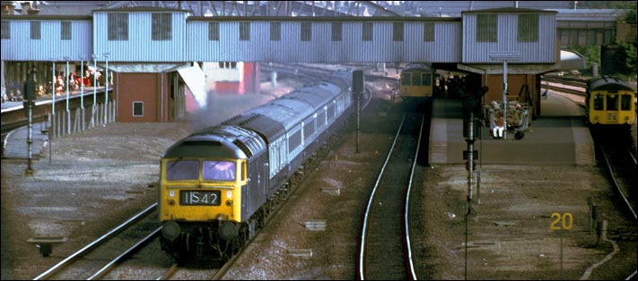 class 47 on a down train at Peterborough on the down fast