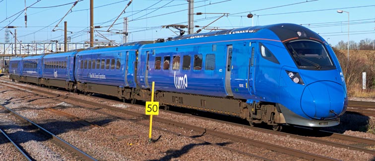  lumo class 803002 on the up fast on the 13th January 2022 