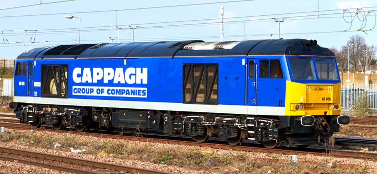 DC Rail class 60028 at Peterborough station 22nd of March in 2022
