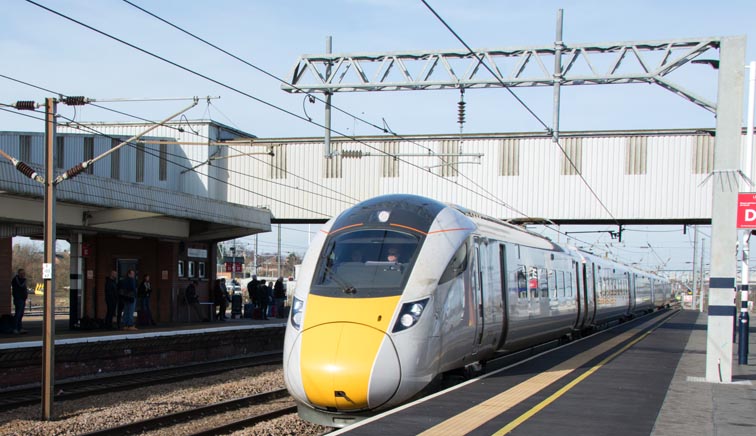  Azuma in platform 3 while on on test on the 13th of February in 2019