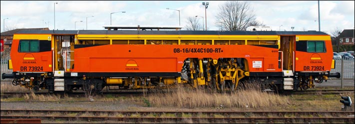 Colas Rail DR73924 was still in the small Loco depot at Peterborough on the 21st February 2014