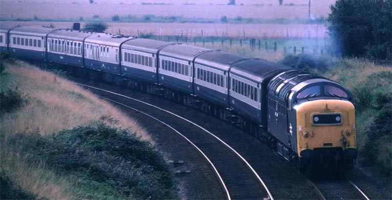 class 55 Deltic on a train diverted off the ECML  