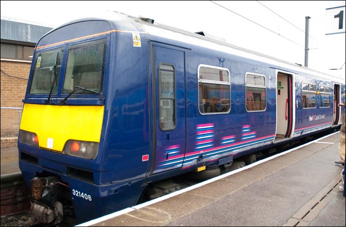 First Capital Connect 312408 in platform on a damp day in April 2012