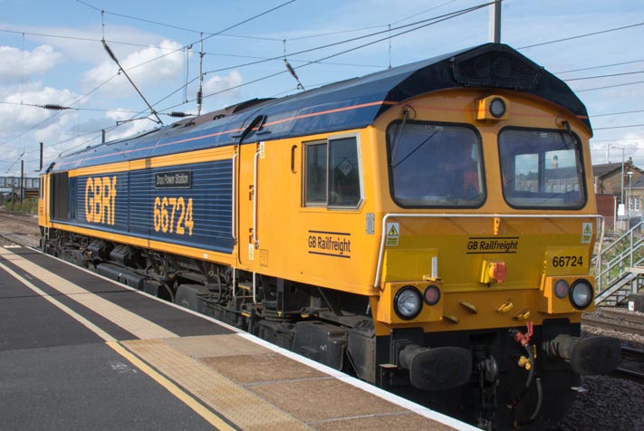 GBRf class 66724 'Drax Power Station' in platform 4