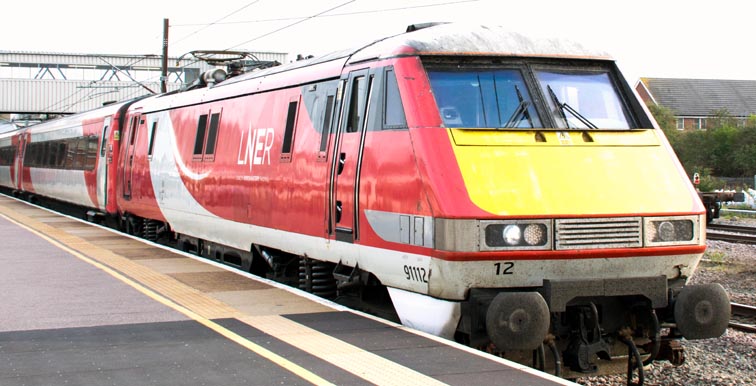 LNER class 91112 in platform 5 on the 18th April 2019