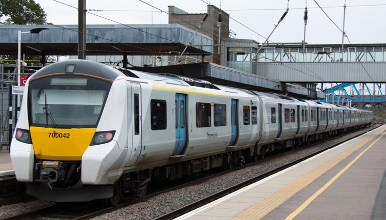 Thameslink class 700042 in platform 1 at Peterborough 