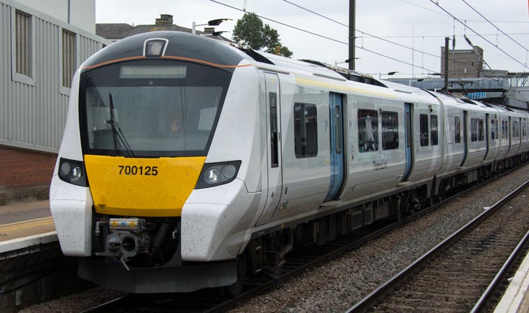 Thameslink class 700125 in platform 1 at Peterborough 