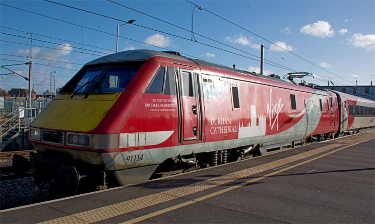 Virgin East Coast class 91114 Durham Cathedral