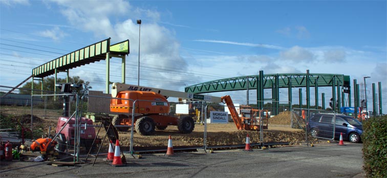 Part of the old footbridge is a waiting to be removed at Werrington on the 9th in October  2019