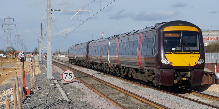 Cross Country class 170 112 at Werrington 24th Febuary 2021