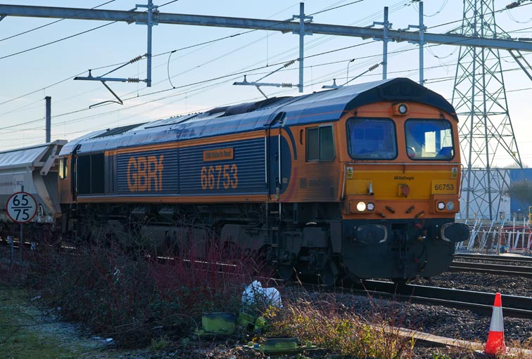 GBRF class 66753 named  EMD Roberts Road 
