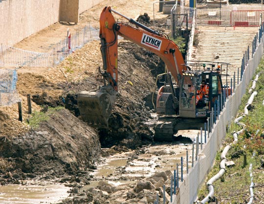 Work  ongoing  on the dive under  in what was a dyke