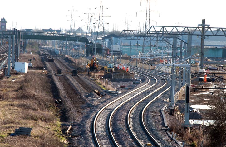 The new Peterborough Leicester line at Werrington 