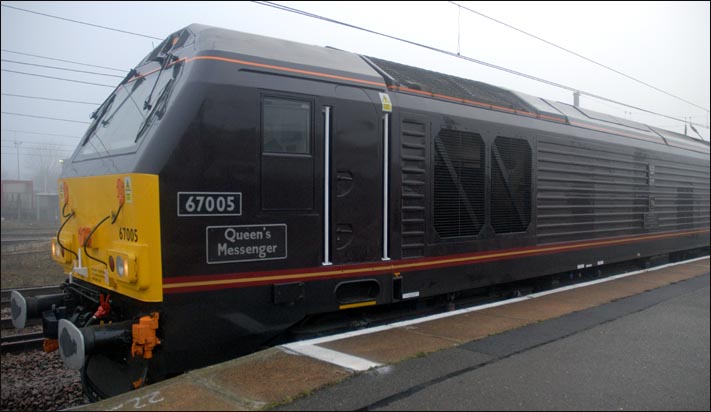 67005 in platform 4 at Peterborough station