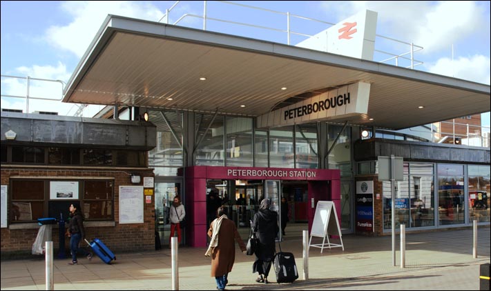 The ticket office and entrance at Peterborough in February 2014