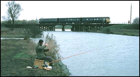 DMU over the old coarse of the river Nene at Peterborough from the Standground side