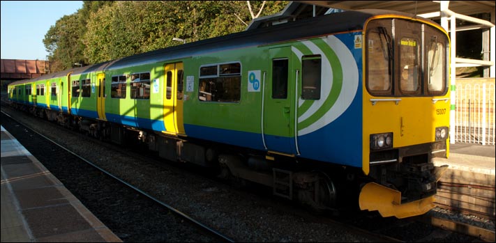 Class 150017 in the Kidderminster National Rail station
