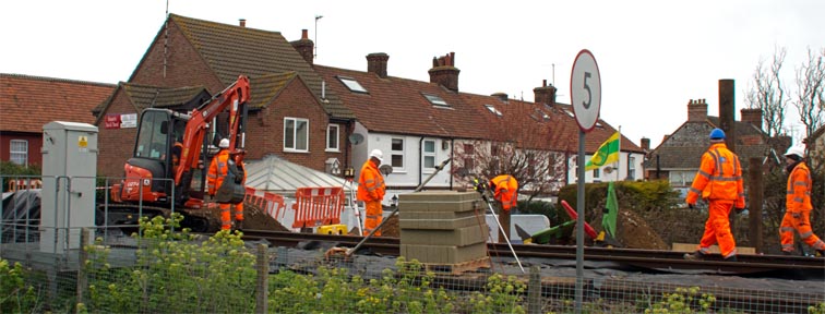Work on the  New platform at Sherringham main line station 