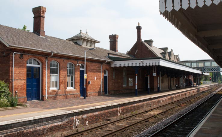 Sleaford station showing platform 1 from the western end.