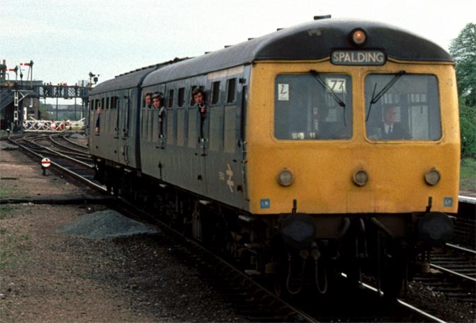 The Peterborough Spalding only DMU comes into Spalding station