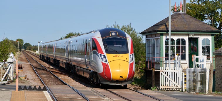 LNER Azuma on a train from Lincoln to London at Swinderby 