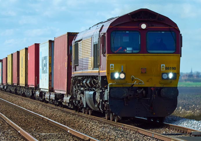 DB class 66190 at Tuves on the 14th March 2022 .