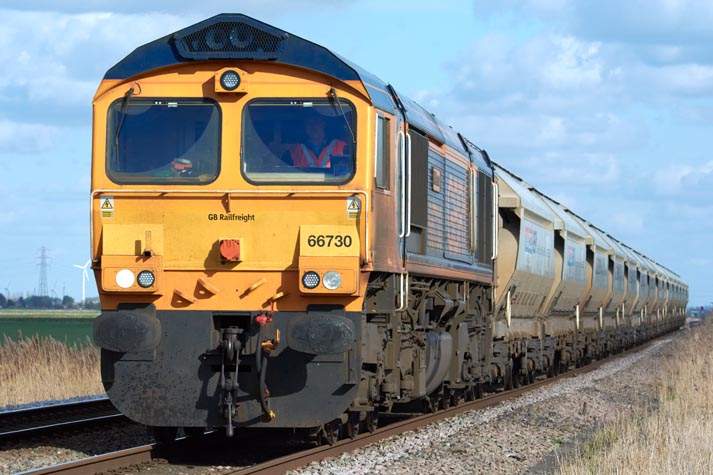 GBRf class 66730 at Tuves 14th March 2022 